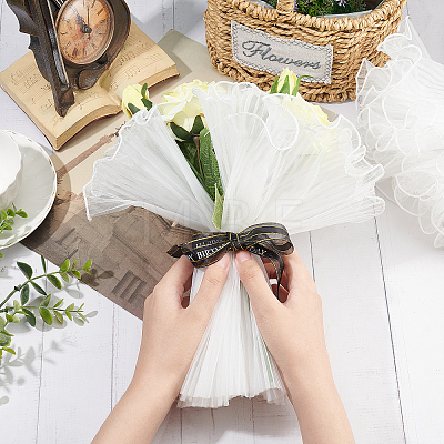  2Bags Pleated Gauze Yarn Flower Bouquets Wrapping Packaging OP-NB0001-13B-1