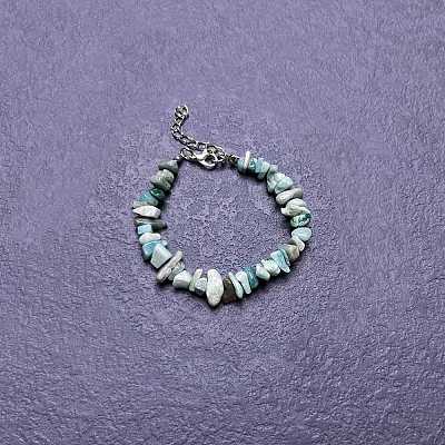 Natural Amazonite Chip Beaded Bracelets for Women IW6789-56-1