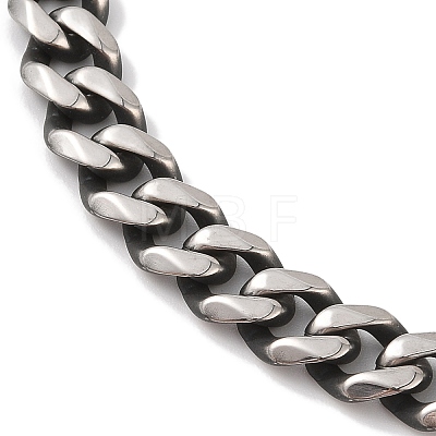 Non-Tarnish 304 Stainless Steel Cuban Link Chain Bracelets for Men BJEW-B096-35B-AS-1