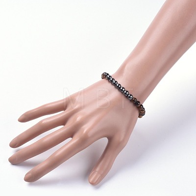 Unisex Natural Gemstone Stretch Bracelets BJEW-JB04779-1