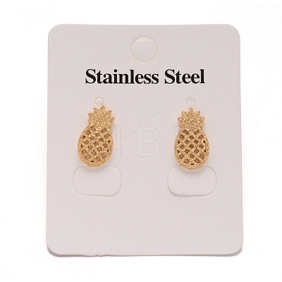 304 Stainless Steel Textured Ear Studs EJEW-L122-02-1