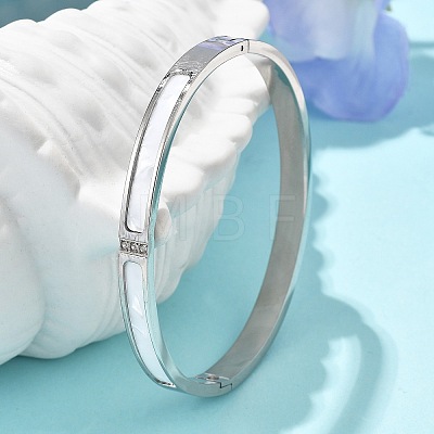 304 Stainless Steel Rhinestone Bangles for Women BJEW-Z092-07P-1