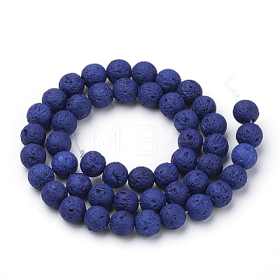 Synthetic Lava Rock Beads Strands G-S277-6mm-04-1