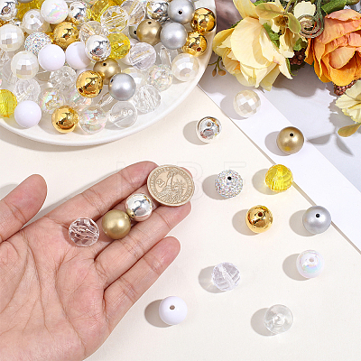 120Pcs 12 Colors Opaque Acrylic Beads MACR-PA0001-69-1