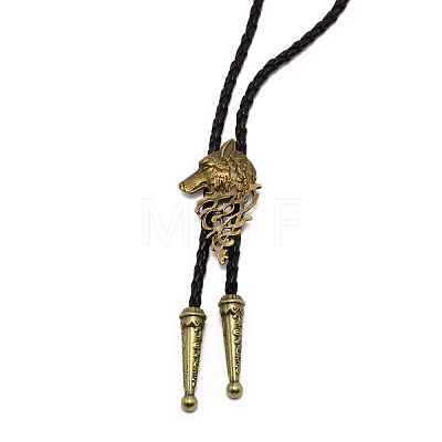 Wolf Head Laria Necklace for Men Women NJEW-WH0011-09AB-1