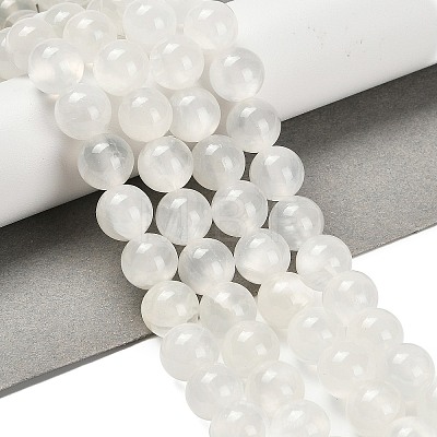 Natural White Jade Beads Strands G-B128-A02-04-1