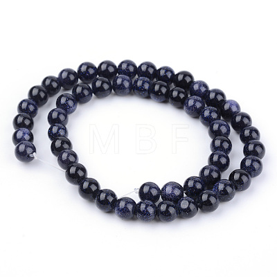 Synthetic Blue Goldstone Beads Strands X-G-Q462-4mm-28-1