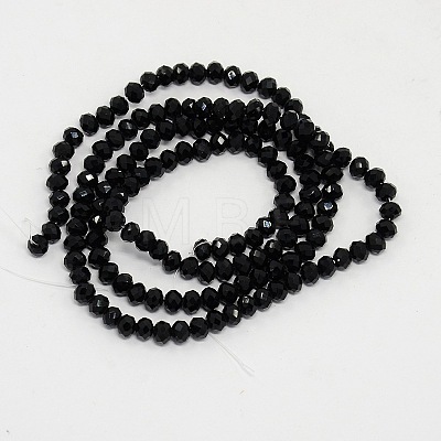 Faceted Imitation Crystal Glass Rondelle Beads X-GLAA-D030-14-1