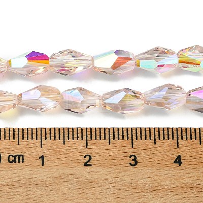 Transparent Electroplate Glass Beads Strands GLAA-K064-03B-AB02-1