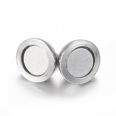 304 Stainless Steel Magnetic Clasps with Loops STAS-K006-5.5mm-04C-1