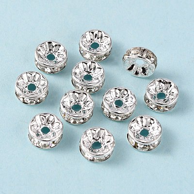 Brass Grade A Rhinestone Spacer Beads RSB038NF-01-1