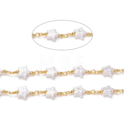 Handmade Brass CCB Plastic Link Chains CHC-I036-57G-1