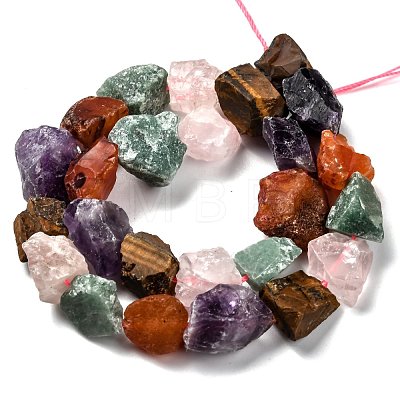 Rough Raw Natural Mixed Gemstone Beads Strands G-J388-06-1