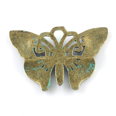 Butterfly Zinc Alloy Pendants PALLOY-Q309-04-FF-1