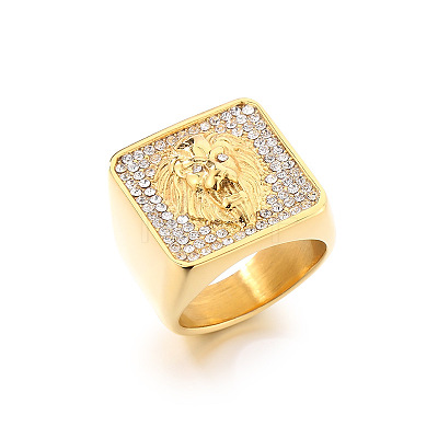 304 Stainless Steel Cubic Zirconia Finger Rings for Men FS-WG9BEFD-15-1