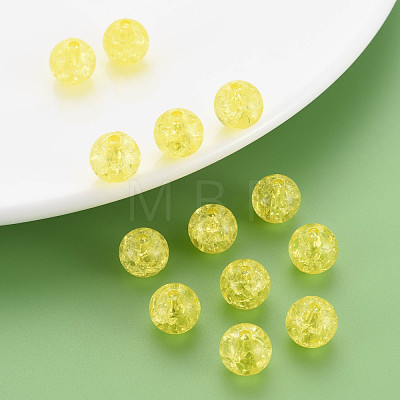 Transparent Crackle Acrylic Beads MACR-S373-66C-N16-1