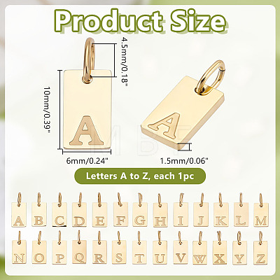 1 Bag 26Pcs 304 Stainless Steel Charms STAS-HY0002-11-1