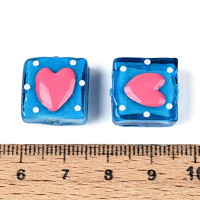 Handmade Spray Painted Lampwork Beads LAMP-N035-02E-1