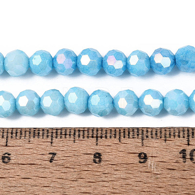 Anti-Tarnish Electroplate Glass Beads Strands EGLA-ZX010-6mm-15-1