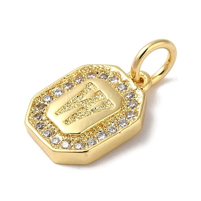 Real 18K Gold Plated Brass Micro Pave Clear Cubic Zirconia Pendants KK-L216-002G-W-1