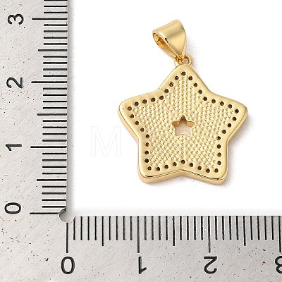 Star Rack Plating Brass Cubic Zirconia Pendants KK-K385-050G-1