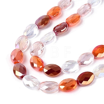Electroplate Imitation Jade & Opaque & Transparent Glass Beads Strands EGLA-Q135-8x11MM-01A-1