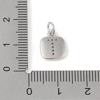 Rack Plating Brass Micro Pave CLear Cubic Zirconia Charms KK-E110-14P-T-1