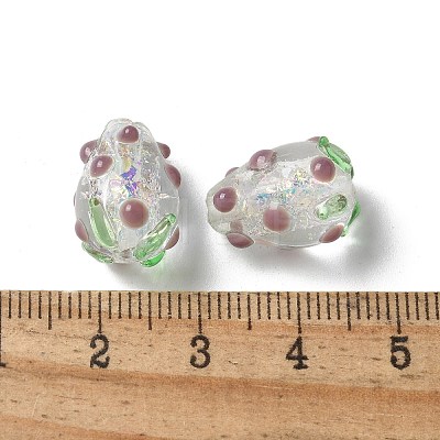 Handmade Foil Lampwork Bumpy Beads Strands FOIL-Z001-05B-1