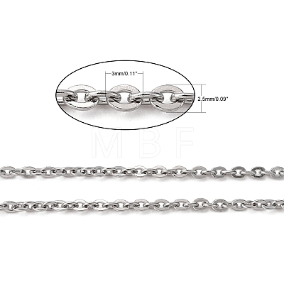 304 Stainless Steel Men's Necklace Chains STAS-N051-02-1