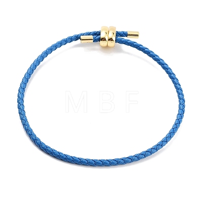 Braided Round Imitation Leather Bracelets Making BJEW-H610-03G-1