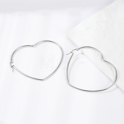 Tarnish Resistant 201 Stainless Steel Hoop Earrings LS-EJEW-A052-09C-1