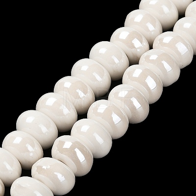 Porcelain Rondelle Beads PORC-Q001-01K-1