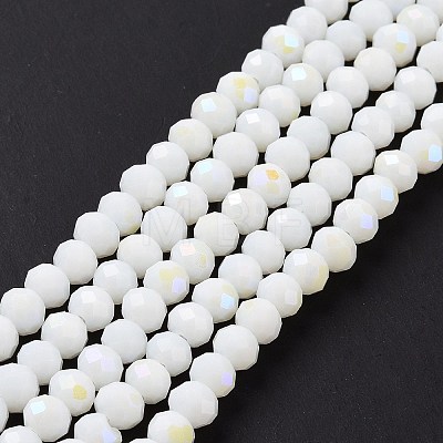 Electroplate Opaque Solid Color Glass Beads Strands EGLA-A034-P2mm-L17-1