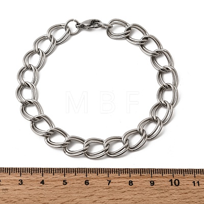 201 Stainless Steel Curb Chain Bracelets for Men STAS-T077-06P-1