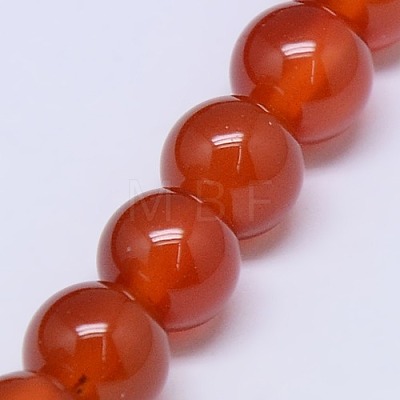 Natural Agate Round Beads Strand G-L087-8mm-04-1