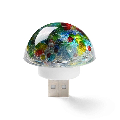 Resin & Epoxy Resin Decor Plate Night Light DJEW-K030-01B-1