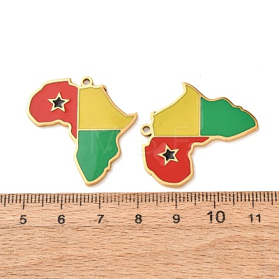 304 Stainless Steel & Enamel Pendants SA-CBA6ECE-01G-G06-1