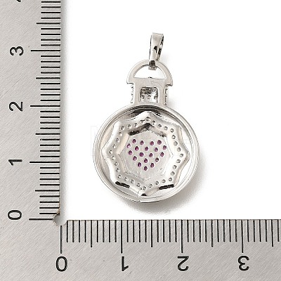 Rack Plating Brass Micro Pave Cubic Zirconia Pendants KK-I717-03P-1