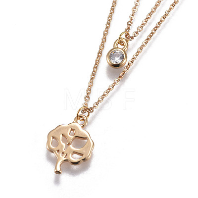 Brass Tiered Necklaces NJEW-JN02384-02-1