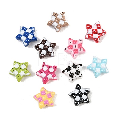 Printed Opaque Acrylic Beads OACR-B051-03-1
