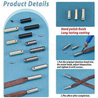   24 Set 12 Styles Alloy Cord End FIND-PH0010-36-1
