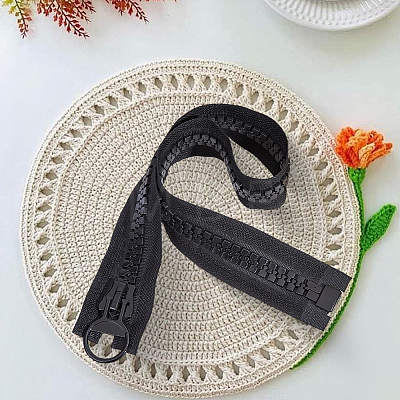 1Pc Alloy & Polyester & Resin Zipper FIND-CY0002-19-1
