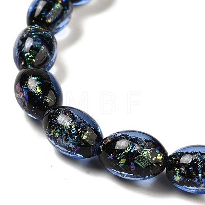 Handmade Dichroic Foil Glass Beads Strands DICH-U001-12B-1