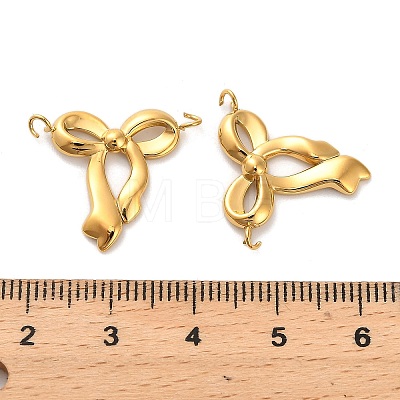 304 Stainless Steel Bowknot Connector Charms LS-STAS-R160-01G-1