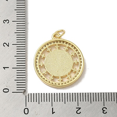 Brass Micro Pave Clear Cubic Zirconia Pendants KK-I708-04A-G-1