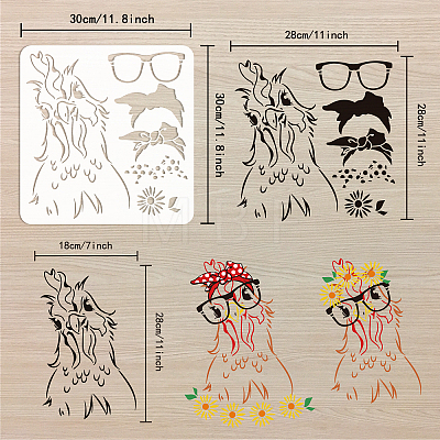 PET Hollow Out Drawing Painting Stencils DIY-WH0391-0052-1