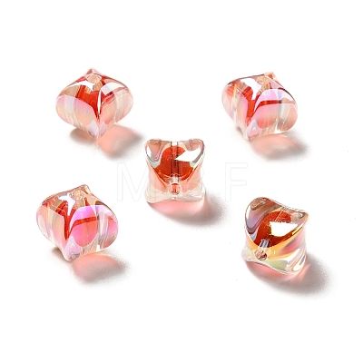 Two Tone UV Plating Rainbow Iridescent Acrylic Beads TACR-D010-04F-1