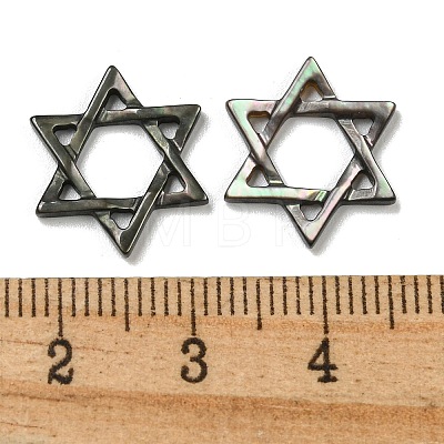 Natural Black Lip Shell Star of David Multi-Strand Links SSHEL-N038-04A-1