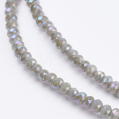 Electroplate Glass Beads Strands X-GLAA-F078-FR10-1