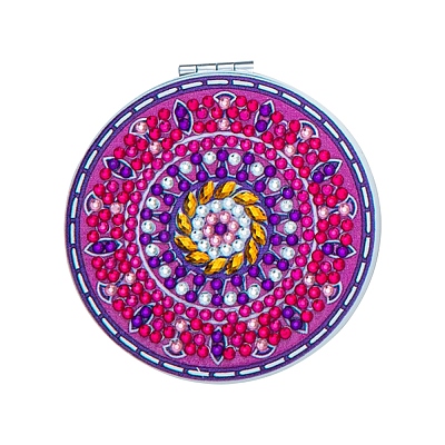 Mandala Flower DIY Diamond Painting Mirror Kits DIAM-PW0010-02E-1